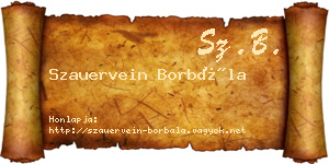 Szauervein Borbála névjegykártya